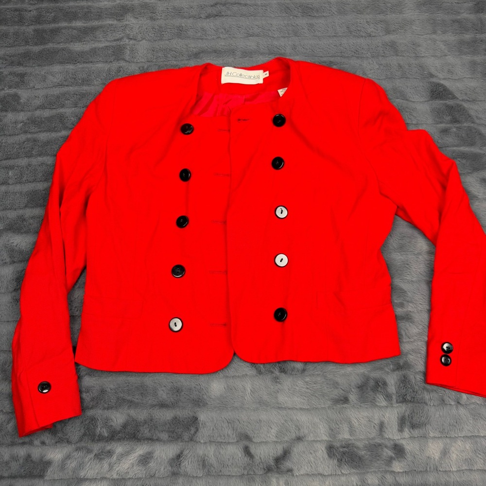 JH Collectibles Vintage Red Double Breasted Blazer Jacket Size 8 Made in USA